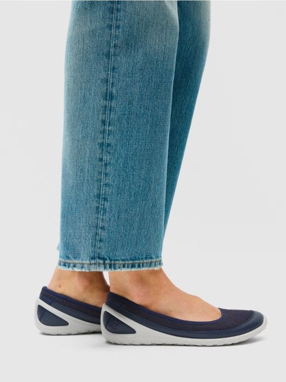 Ecco Biom Lite Blue Textile Ballerina Flat Women's Sizes Comfort  NEW